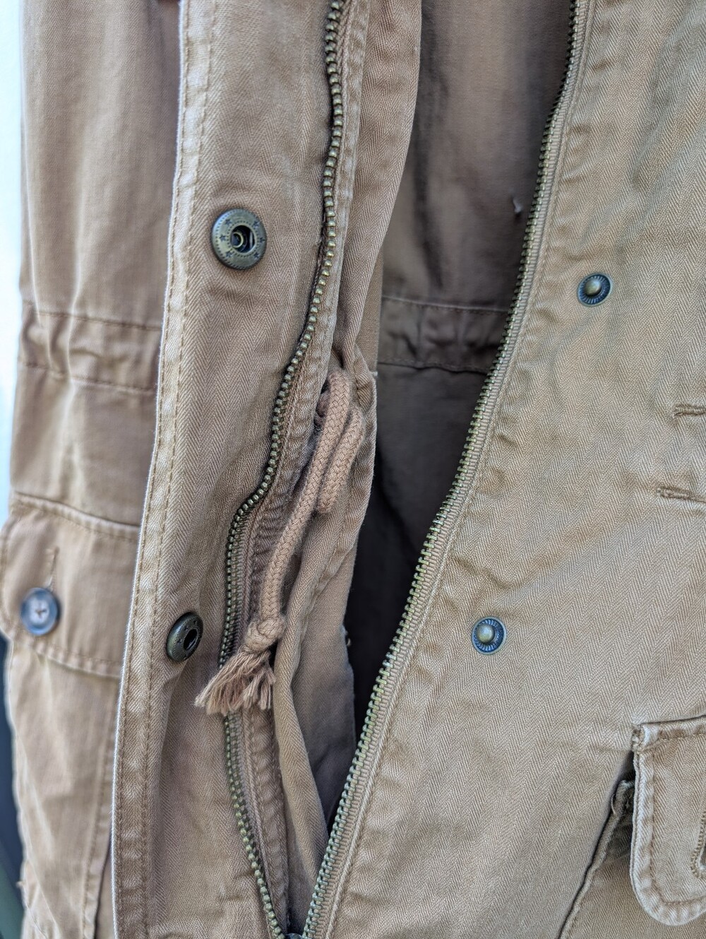 Merona Camel Cotton Canvas Cargo Field Utility Work Jacket Sz L - Picture 8 of 8